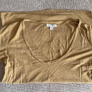 James Perse Women's Short Sleeve Top in Tan